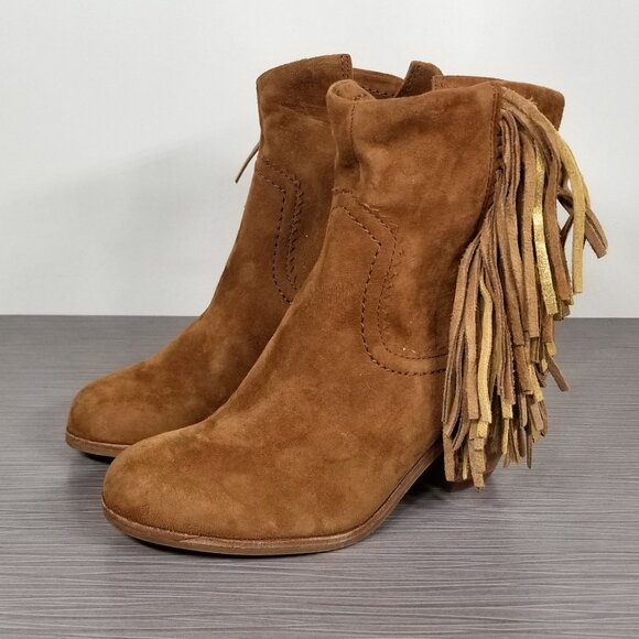 Sam Edelman Louie Bootie, Cognac Suede, Womens Size 5 M / 35 - Picture 3 of 12